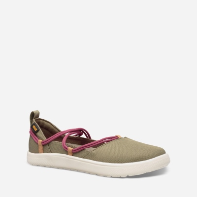 Teva Voya Infinity MJ - Women's Teva Sneakers - Olive / Red Purple | India (PBUE46513)